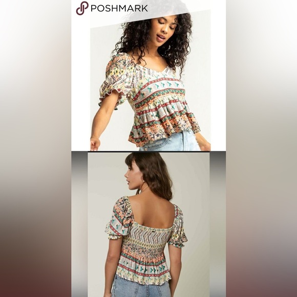 O’Neill Woman’s Isabel Babydoll Top - Breezy & Lightweight EXCELLENT CONDITION - Picture 4 of 4